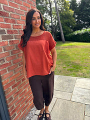 Rust Mesh Detail Top Parker