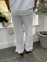 White Bubble Cotton Trouser Set Hayley