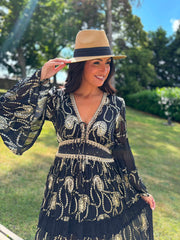 Black Luxury Gold Embroidered Maxi Seraphina