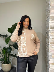 Camel Printed Knit Arabella