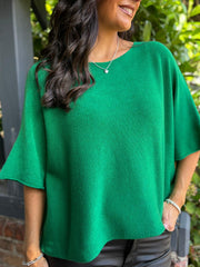 Green Reverse Seam Round Neck Diana
