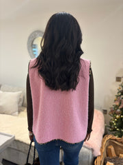 Pink Leopard Trim Waistcoat Rhea
