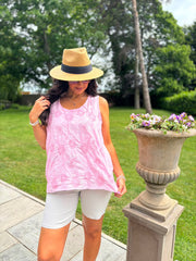Pink Embroidered Daisy Pattern Vest Stella