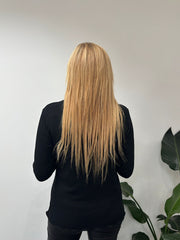 Black Ribbed Flute Neck Charlotte