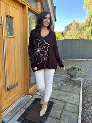 Chocolate Flower Knit Alissa