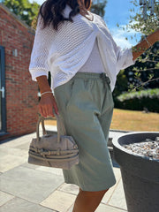Khaki Drawstring Culottes Anya
