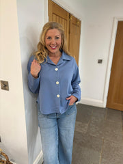 Denim Button Shacket Matilda