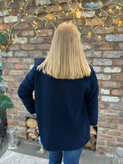 Navy Tree of Life Ribbed Sweatshirt Brooke