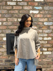Mocha Broderie Anglaise Top Judith
