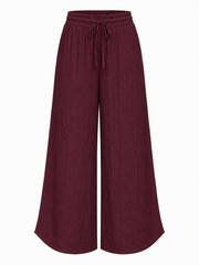 Wine Wide Leg Pull on Silvia Trousers