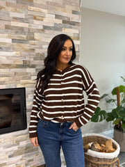 Chocolate Stripe Cardigan Dora