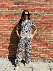 Stone Leopard Lace Trim Sweatshirt Teagan