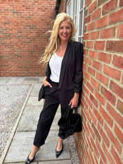 Black Frill Pocket Trousers Sasha