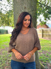Mocha Soft Chevron Knit Ensley