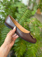 Chocolate Hammered Gold Flats