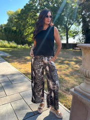 Black Leopard Stripe Trousers Jordan