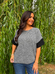 Charcoal Stripe Back Jumper Mckenna