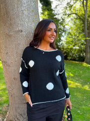 Black Polka Dot Knit Natalie