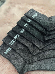 Black Days of the Week Glitter Socks