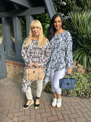 Black Watercolour Asymmetric Top Elsie