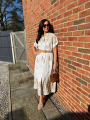 Gold Embroidered Shirt Dress Aspen