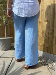 Blue Wide Leg Trousers Margot