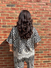 Stone Leopard Lace Trim Sweatshirt Teagan