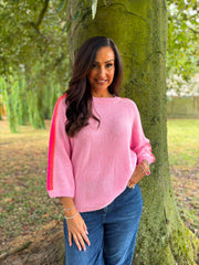Pink Striped Detail Knit Polly