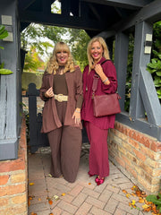 Chocolate Back Pleat Blouse Jackie