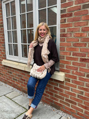 Chocolate V-Neck Reverse Seam Knit Diana