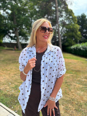 White Polka Dot Blouse Kathy
