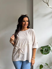 Pink Distressed Floral Top Danica