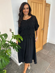 Black Lace Overlay Dress Davina