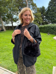 Black Hooded Jacket Ocean