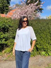 White Net Sleeve Top Julia