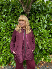 Wine Quilted Jacket Eden