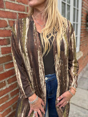 Green Brushstroke Shimmer Cardigan Freya