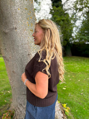 Chocolate Ribbed Detail Knit Petra