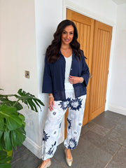White Floral Hareem Trousers