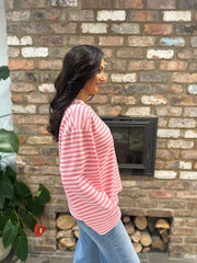 Pink Striped Sweat Top Matilda