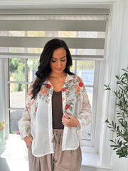 Apricot Floral Sheer Blouse Kimberley