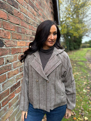 Chocolate Double Breasted Coat Leanne