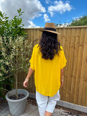 Yellow Embroidered Floral Top Frankie