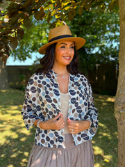 Navy Abstract Dot Print Blouse Hailey