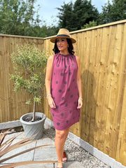 Wine Polka Dot Sleeveless Dress Tiana