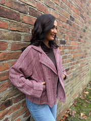 Wine Double Breasted Coat Leanne