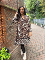 Chocolate Ombre Leopard Dress Eden