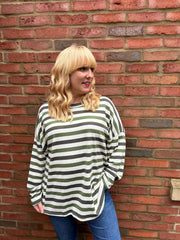 Green Stripe Long Sleeve Top Yasmin