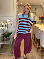 Blue Stripe Knitted Tank Hermione