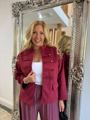 Wine Military Jacket Liberty